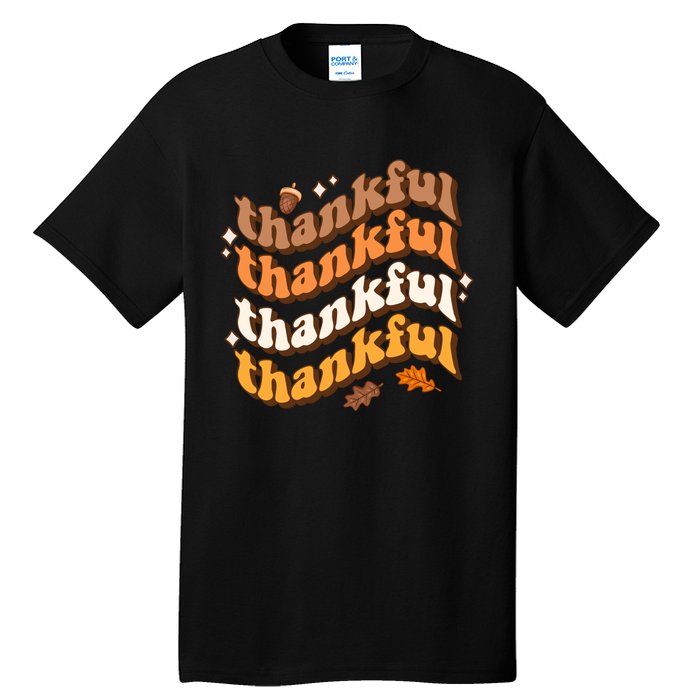 Thankful Groovy Family Thanksgiving Matching Outfits Tall T-Shirt