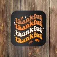 Thankful Groovy Family Thanksgiving Matching Outfits Coaster