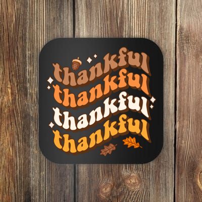 Thankful Groovy Family Thanksgiving Matching Outfits Coaster