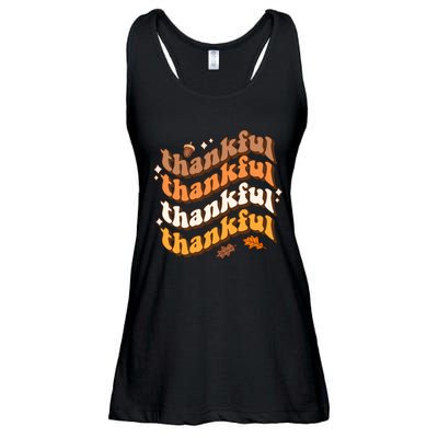 Thankful Groovy Family Thanksgiving Matching Outfits Ladies Essential Flowy Tank