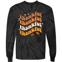 Thankful Groovy Family Thanksgiving Matching Outfits Tie-Dye Long Sleeve Shirt