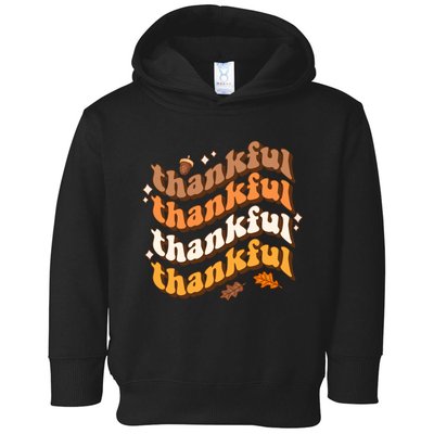 Thankful Groovy Family Thanksgiving Matching Outfits Toddler Hoodie