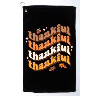 Thankful Groovy Family Thanksgiving Matching Outfits Platinum Collection Golf Towel