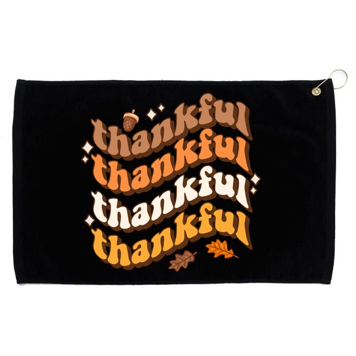 Thankful Groovy Family Thanksgiving Matching Outfits Grommeted Golf Towel