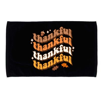 Thankful Groovy Family Thanksgiving Matching Outfits Microfiber Hand Towel