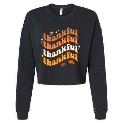 Thankful Groovy Family Thanksgiving Matching Outfits Cropped Pullover Crew