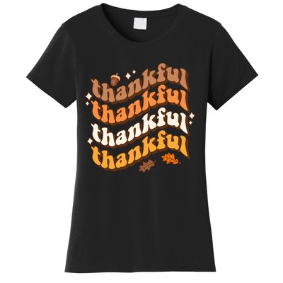 Thankful Groovy Family Thanksgiving Matching Outfits Women's T-Shirt