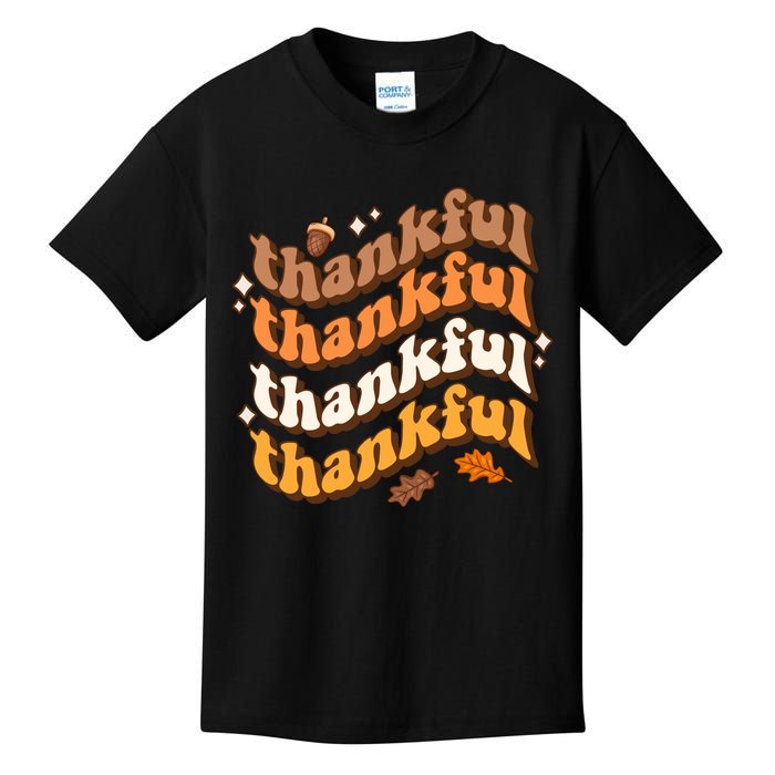 Thankful Groovy Family Thanksgiving Matching Outfits Kids T-Shirt