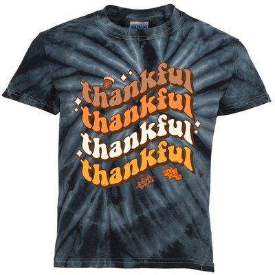 Thankful Groovy Family Thanksgiving Matching Outfits Kids Tie-Dye T-Shirt