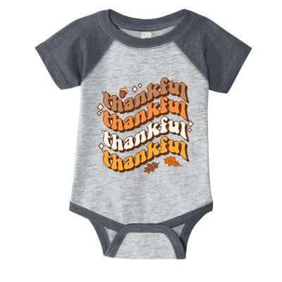 Thankful Groovy Family Thanksgiving Matching Outfits Infant Baby Jersey Bodysuit