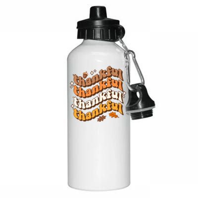 Thankful Groovy Family Thanksgiving Matching Outfits Aluminum Water Bottle