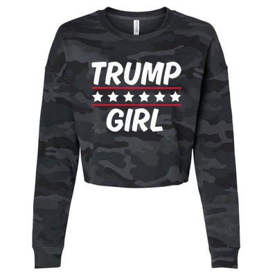 Trump Girl Funny Female Voter Slogan 2024 Election Statement Cropped Pullover Crew