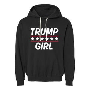 Trump Girl Funny Female Voter Slogan 2024 Election Statement Garment-Dyed Fleece Hoodie