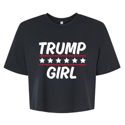 Trump Girl Funny Female Voter Slogan 2024 Election Statement Bella+Canvas Jersey Crop Tee