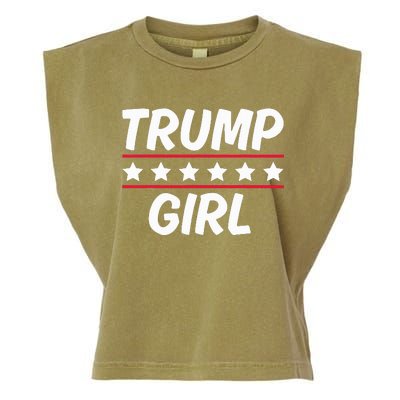 Trump Girl Funny Female Voter Slogan 2024 Election Statement Garment-Dyed Women's Muscle Tee