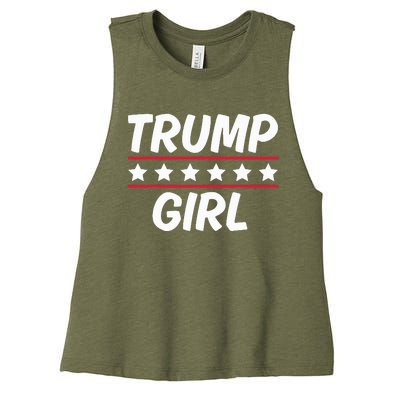 Trump Girl Funny Female Voter Slogan 2024 Election Statement Women's Racerback Cropped Tank