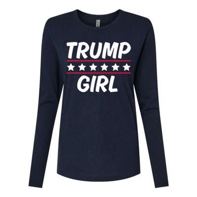 Trump Girl Funny Female Voter Slogan 2024 Election Statement Womens Cotton Relaxed Long Sleeve T-Shirt