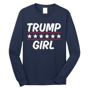 Trump Girl Funny Female Voter Slogan 2024 Election Statement Long Sleeve Shirt