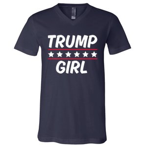 Trump Girl Funny Female Voter Slogan 2024 Election Statement V-Neck T-Shirt