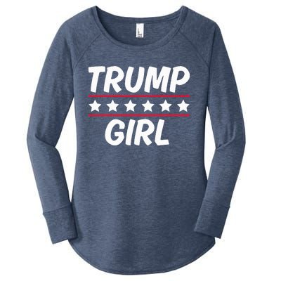 Trump Girl Funny Female Voter Slogan 2024 Election Statement Women's Perfect Tri Tunic Long Sleeve Shirt