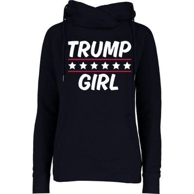 Trump Girl Funny Female Voter Slogan 2024 Election Statement Womens Funnel Neck Pullover Hood