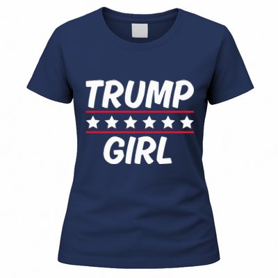 Trump Girl Funny Female Voter Slogan 2024 Election Statement Women's T-Shirt