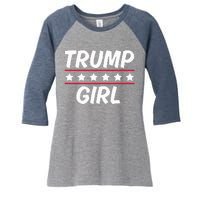 Trump Girl Funny Female Voter Slogan 2024 Election Statement Women's Tri-Blend 3/4-Sleeve Raglan Shirt