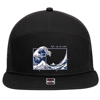 The Great Fibonaccis Waves 7 Panel Mesh Trucker Snapback Hat