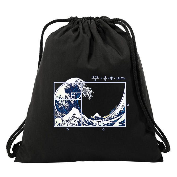 The Great Fibonaccis Waves Drawstring Bag