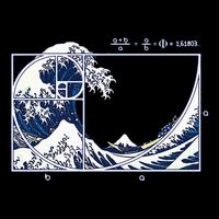 The Great Fibonaccis Waves Drawstring Bag