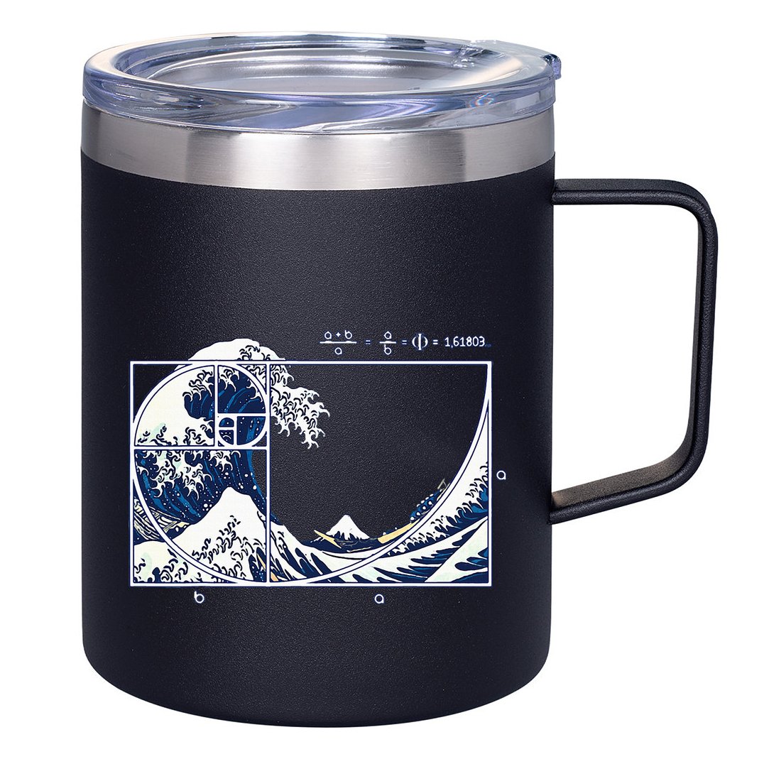 The Great Fibonaccis Waves 12oz Stainless Steel Coffee Mug