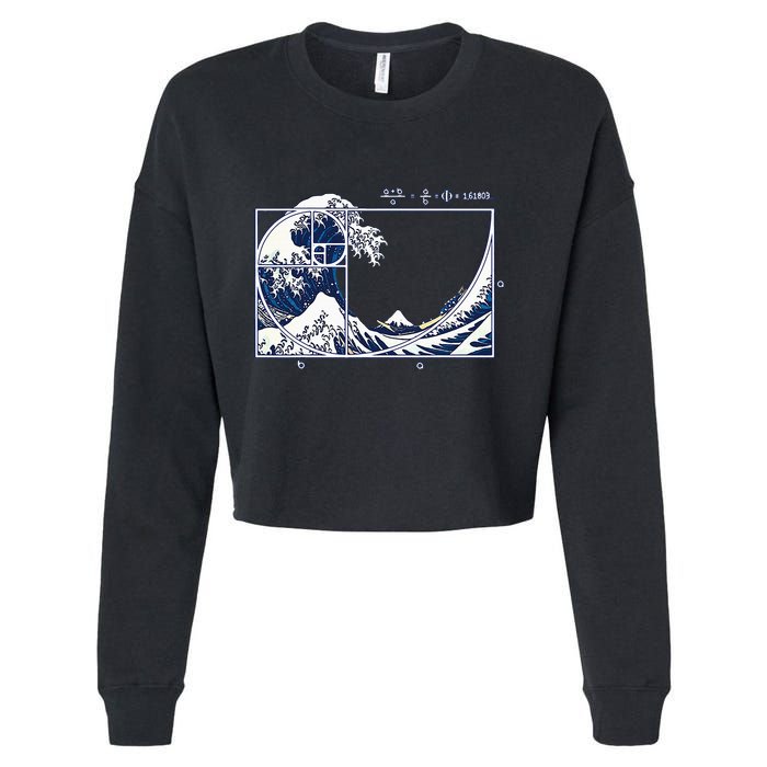 The Great Fibonaccis Waves Cropped Pullover Crew