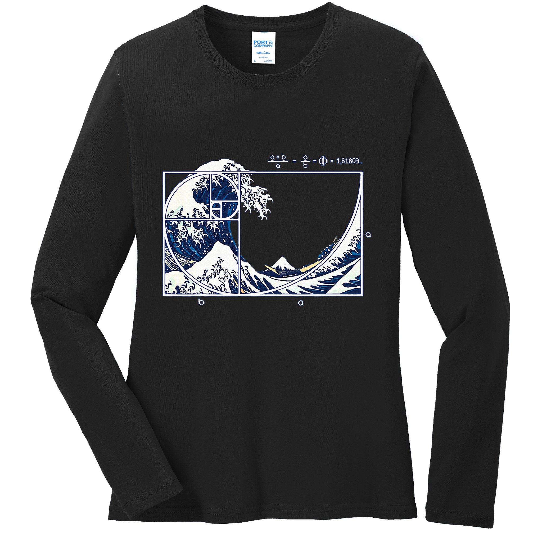 The Great Fibonaccis Waves Ladies Long Sleeve Shirt