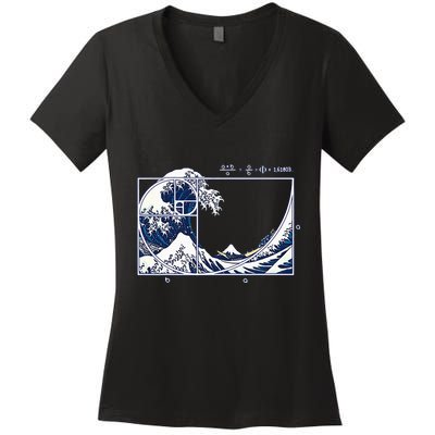 The Great Fibonaccis Waves Women's V-Neck T-Shirt