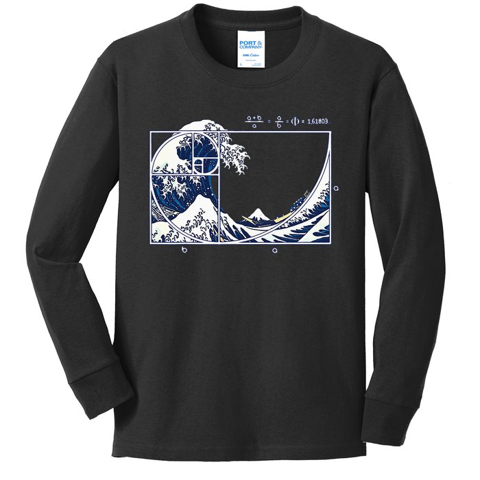 The Great Fibonaccis Waves Kids Long Sleeve Shirt