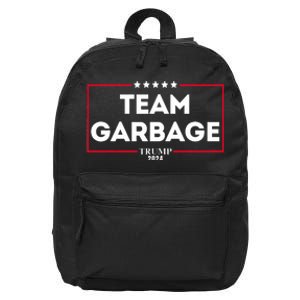 Team Garbage For Trump 2024 16 in Basic Backpack