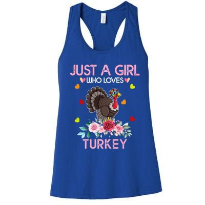 Turkey Gift For Just A Girl Who Loves Turkey Great Gift Women's Racerback Tank