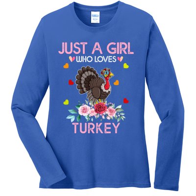 Turkey Gift For Just A Girl Who Loves Turkey Great Gift Ladies Long Sleeve Shirt