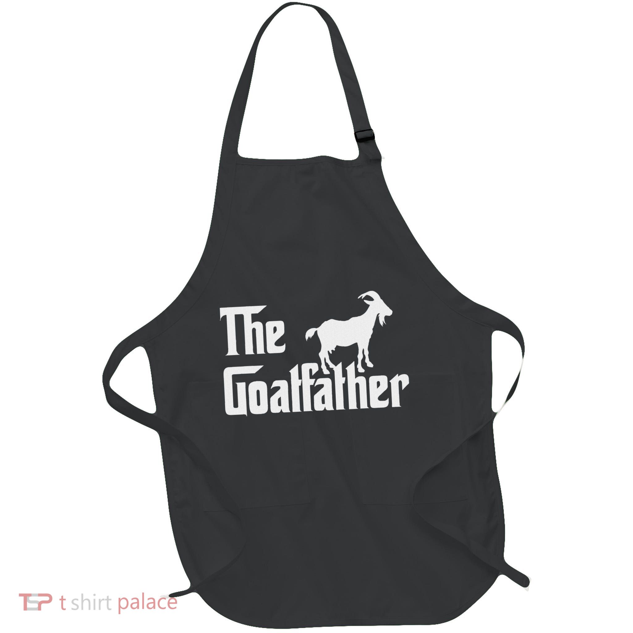 The Goatfather Funny Goat Father Lover Gift Full-Length Apron With Pockets