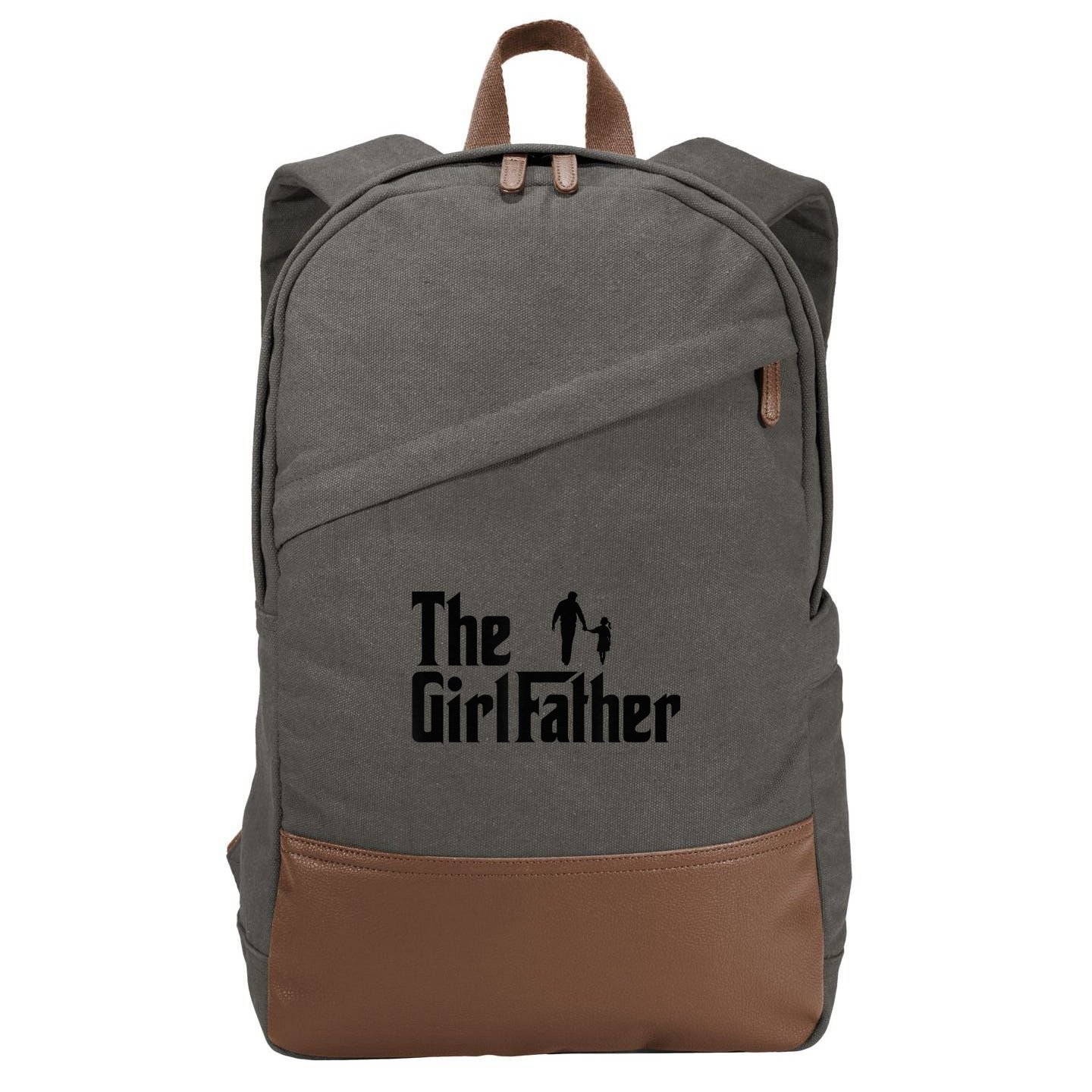  The Girl Father Funny Dad of Girl Daddy Daughter Cotton Canvas Backpack