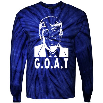 Trump Goat Funny Donald Trump Election Tie-Dye Long Sleeve Shirt