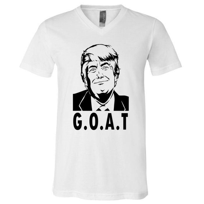 Trump Goat Funny Donald Trump Election V-Neck T-Shirt