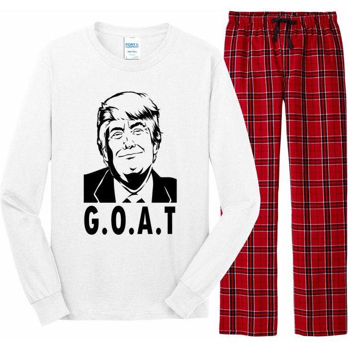 Trump Goat Funny Donald Trump Election Long Sleeve Pajama Set