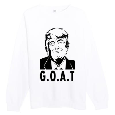 Trump Goat Funny Donald Trump Election Premium Crewneck Sweatshirt