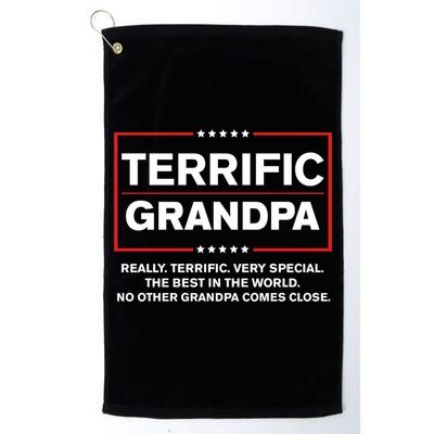 Terrific Grandpa Funny Donald Trump Campaign Style Cute Gift Golf Towel