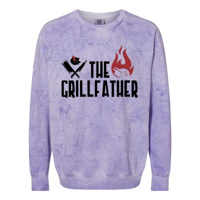 The Grillfather Funny Chef Colorblast Crewneck Sweatshirt