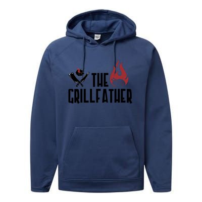 The Grillfather Funny Chef Performance Fleece Hoodie