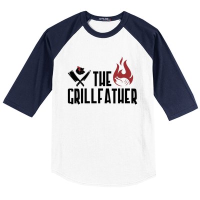 The Grillfather Funny Chef Baseball Sleeve Shirt