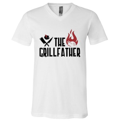 The Grillfather Funny Chef V-Neck T-Shirt