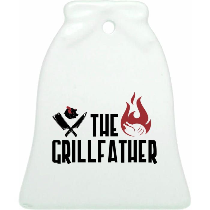 The Grillfather Funny Chef Ceramic Bell Ornament